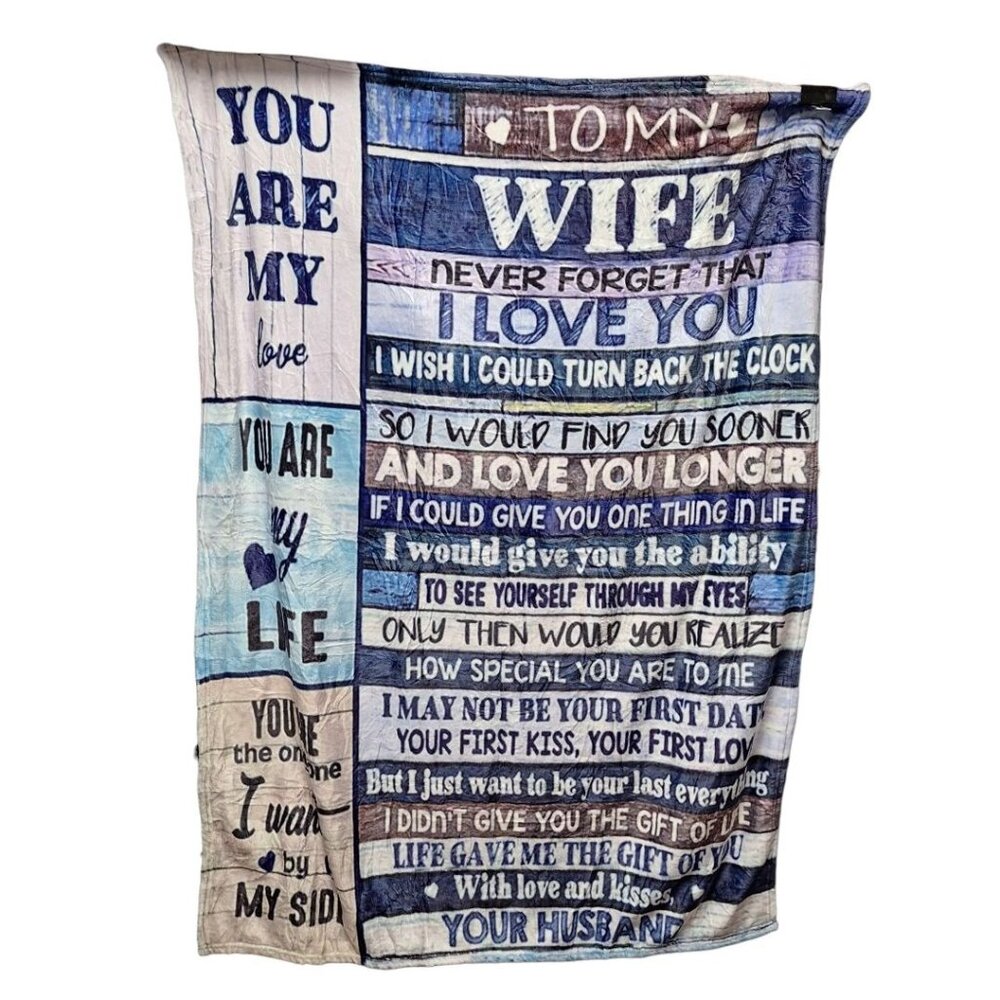 To My Wife Throw Blanket Small‎ Soft 40x50 Love Life Marriage Gift Anniversary